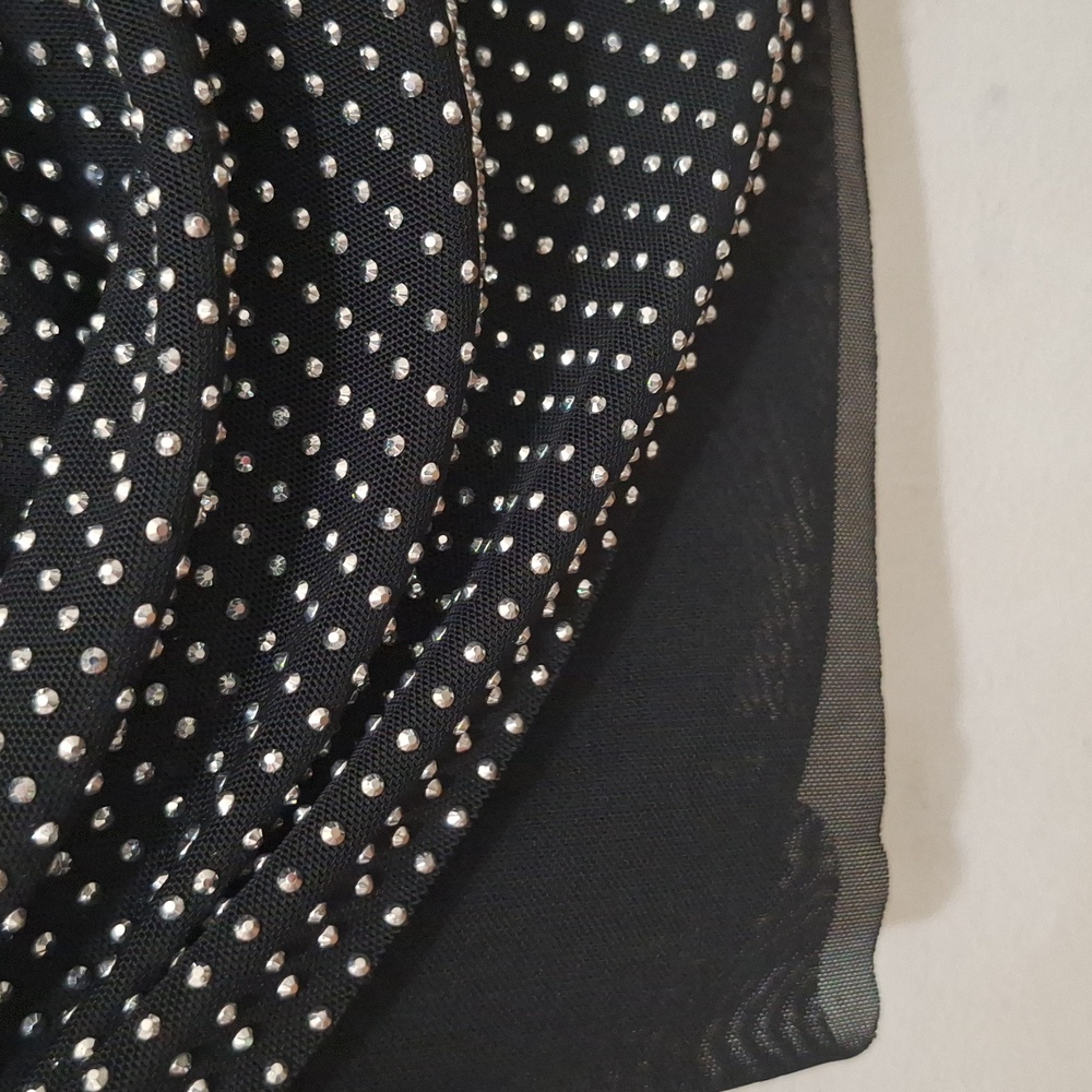 NWT ZARA BLACK TULLE RHINESTONE MINI DRESS - Picture 7 of 9